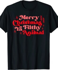 Merry Christmas Animal Filthy Ya Matching Christmas Pajama Tee Shirt