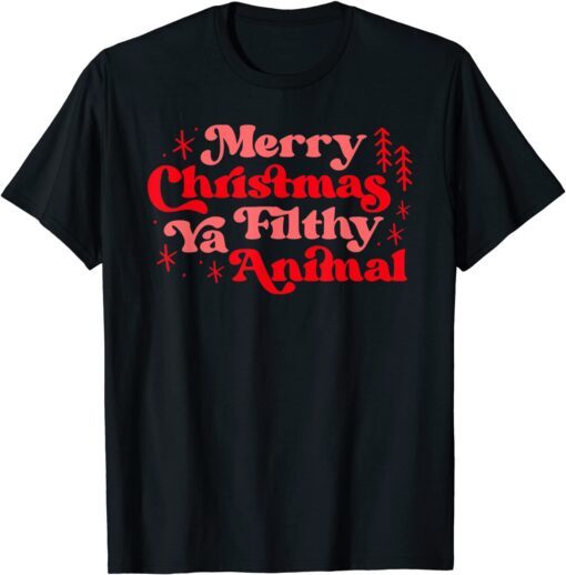 Merry Christmas Animal Filthy Ya Matching Christmas Pajama Tee Shirt