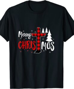 Merry Christmas Christians Buffalo Plaid Tee Shirt