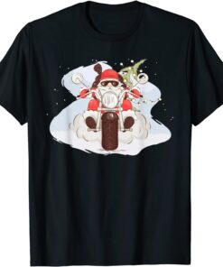 Merry Christmas Cool Santa Riding A Motorcycle Tee Shirt