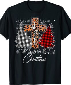 Merry Christmas Jesus Buffalo Red Plaid Xmas Pajamas Tee Shirt