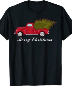 Merry Christmas Leopard Buffalo Truck Tree Red Plaid Tee Shirt