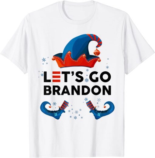 Merry Christmas Let's Go Brandon Xmas Elf Biden Tee Shirt