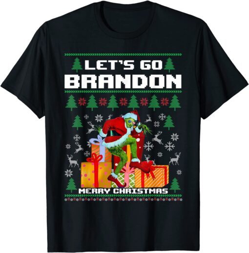 Merry Christmas Let's go Branson Brandon Ugly Christmas Tee Shirt