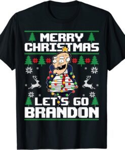 Merry Christmas Lets go Branson Brandon Ugly Xmas Tree Tee Shirt