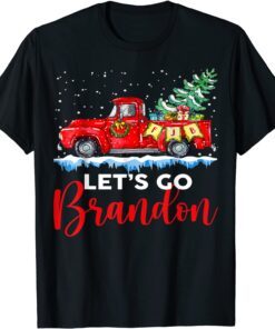 Merry Christmas Red Truck Let's Go Branson Brandon Tee Shirt