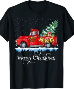 Merry Christmas Red Truck Old Fashioned Christmas Tee Shirt