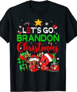 Merry Christmas Santa 2021 Lets Go Brandon Xmas Tee Shirt