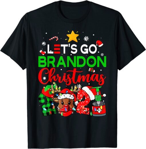 Merry Christmas Santa 2021 Lets Go Brandon Xmas Tee Shirt