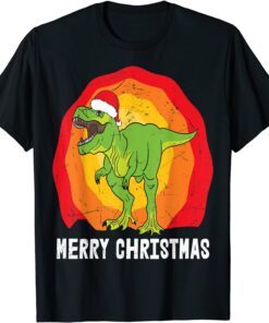 Merry Christmas T-REX Tree Rex Dinosaur Tee Shirt