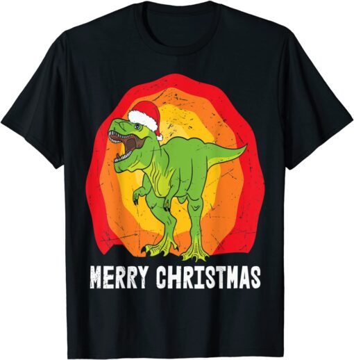 Merry Christmas T-REX Tree Rex Dinosaur Tee Shirt