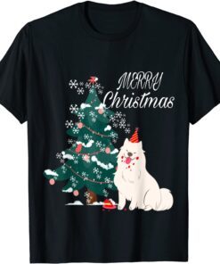 Merry Christmas Tree Santa Claus Believe Print Match Tee Shirt