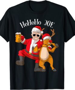 Merry Christmas with Biden HoHoHo Joe Reindeer beer Tee Shirt