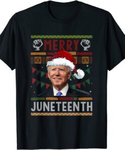 Merry Juneteenth Santa Joe Biden Ugly Christmas Tee Shirt