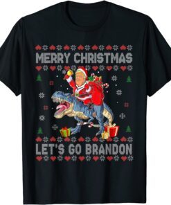 Merry Xmas Let's Go Branson Brandon Ugly Christmas Sweater Tee Shirt