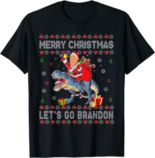 Merry Xmas Let's Go Branson Brandon Ugly Christmas Sweater Tee Shirt