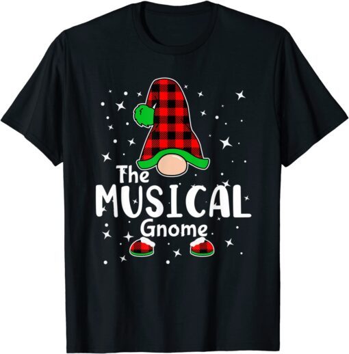 Musical Gnome Buffalo Plaid Matching Family Christmas Pajama Classic T-Shirt