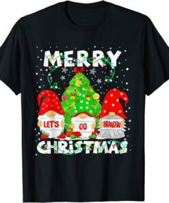 Nice Merry Christmas Let's go Gnomies brandon Anti Biden Tee Shirt