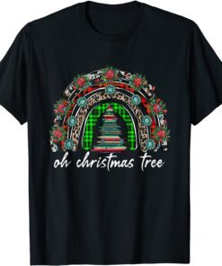 Oh My Tree Rainbow Merry Xmas Christmas Tee Shirt