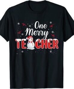 One Merry Teacher Snowman Teaching Christmas Tee Shirt