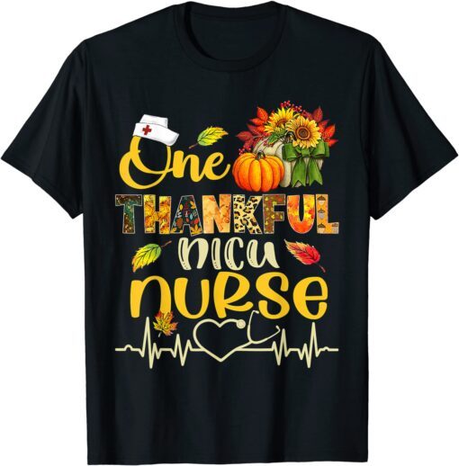 One Thankful NICU Nurse Stethoscope Pumpkin Thanksgiving T-Shirt