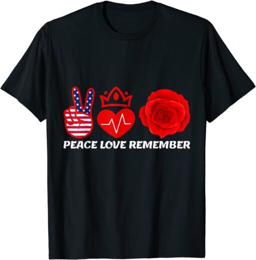 Peace Love Remember Red Poppy American flag Veteran Day T-Shirt