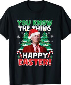 President Joe Biden Santa Hat Happy Easter Tee Shirt