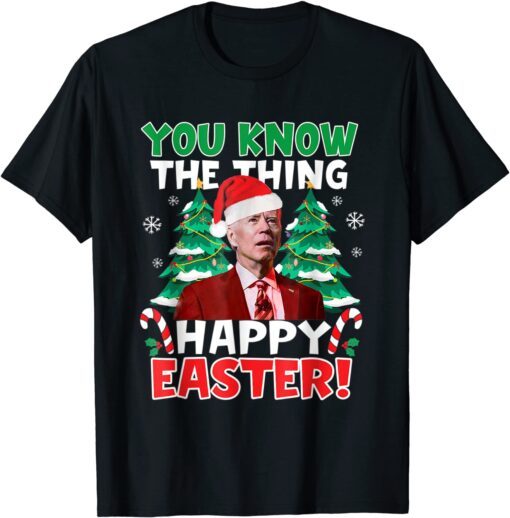 President Joe Biden Santa Hat Happy Easter Tee Shirt