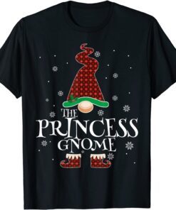 Princess Gnome Buffalo Plaid Matching Family Christmas Tee Shirt