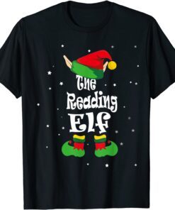 Reading Elf Costume Book Lover Christmas Matching Family Tee Shirt