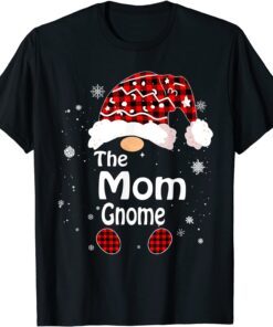 Red Buffalo Plaid Matching The Mom Gnome Christmas Tee Shirt