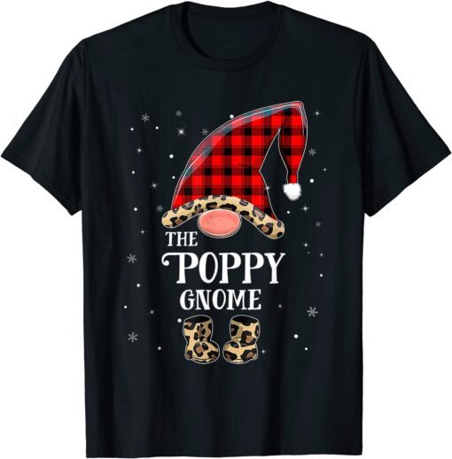 Red Buffalo Plaid Matching The Poppy Gnome Christmas Tee Shirt