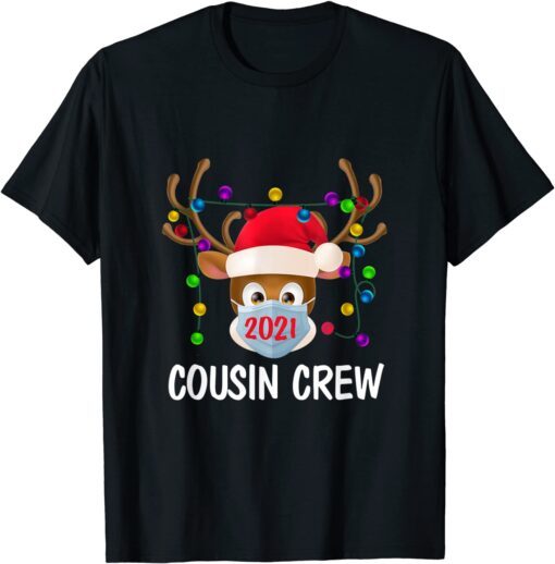 Reindeer In Mask Cousin Crew Xmas Family Christmas Tee Shirt