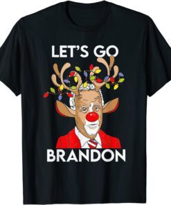 Reindeer Joe Biden Let's Go Branson Brandon Christmas Tee Shirt