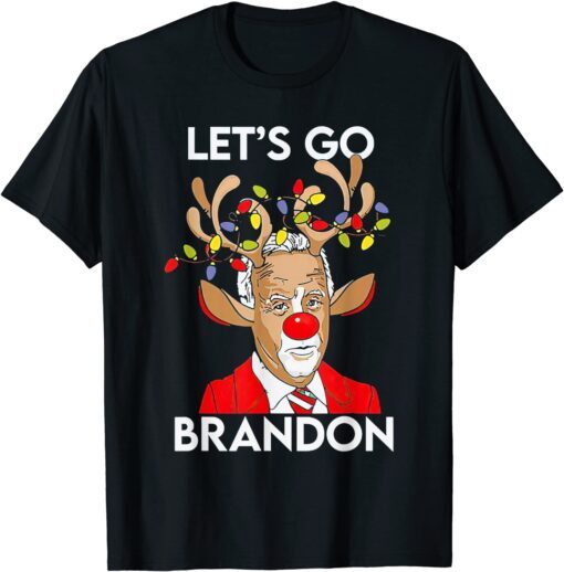 Reindeer Joe Biden Let's Go Branson Brandon Christmas Tee Shirt