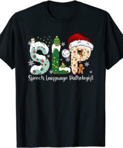 SLP Speech Language Pathologist Santa Christmas Pajama Tee Shirt