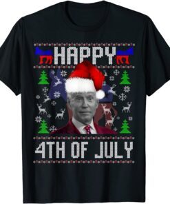 Santa Biden Happy 4th of July Ugly Christmas Sweater Tee Shirt