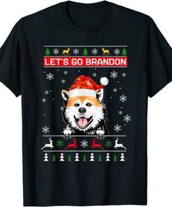 Santa Dog Let’s Go Brandon Christmas Cute Dog Tee Shirt