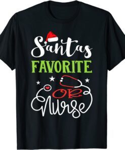 Santa Favorite OR Nurse Xmas Light Hat RN Christmas Tee Shirt