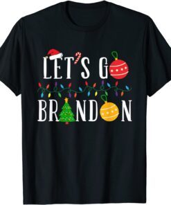 Santa Hat Christmas Let's Go Braden Brandon US Flag Tee Shirt