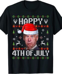 Santa Joe Biden Happy 4th Of July Christmas Tee Shirt