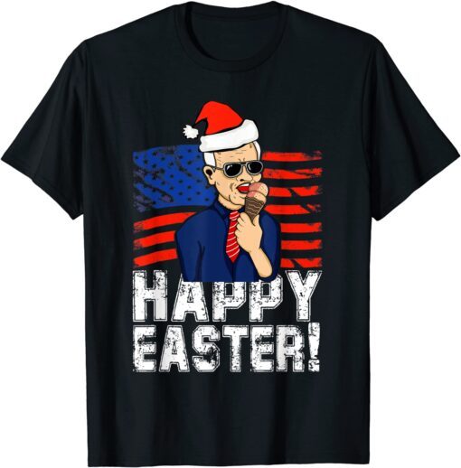 Santa Joe Biden Happy Easter Merry Christmas Pajama Tee Shirt