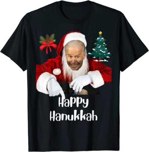 Santa Joe Biden Happy Hanukkah Christmas Tee Shirt