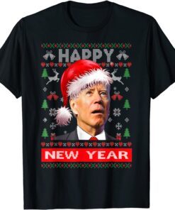 Santa Joe Biden Happy New Year 2022 Ugly Christmas Sweater Tee Shirt