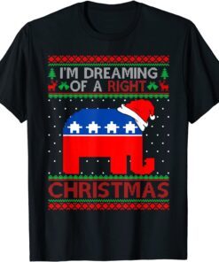 Santa Joe Biden I'm A Dreaming Right Christmas Ugly Sweater Tee Shirt