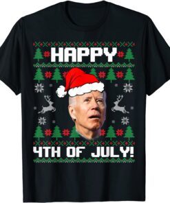 Santa Joe Bidena Hppy 4th of July Ugly Christmas Sweater T-Shirt