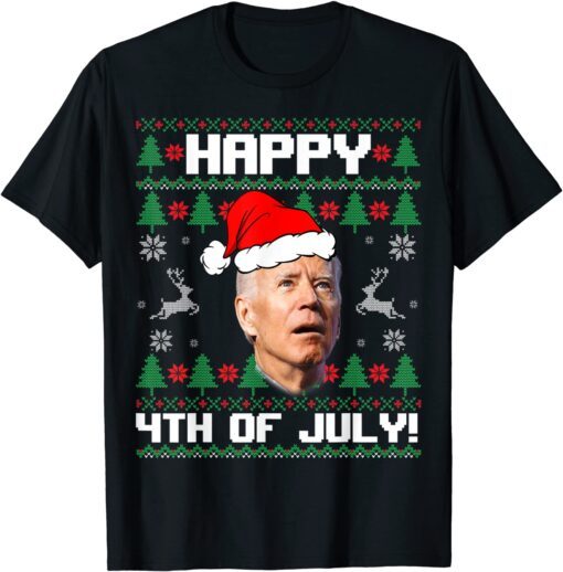 Santa Joe Bidena Hppy 4th of July Ugly Christmas Sweater T-Shirt