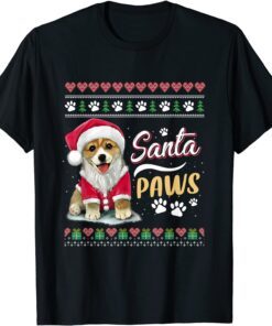 Santa Paws Christmas Dog - Merry Christmas Xmas Tee Shirt