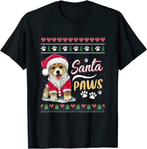 Santa Paws Christmas Dog - Merry Christmas Xmas Tee Shirt