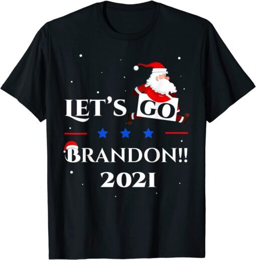 Santa Run Lets go Branson Brandon Conservative Anti Liberal Tee Shirt